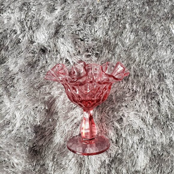 Light pink ruffled top candy dish - Picture 2 of 4